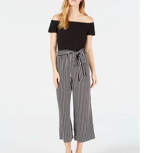 NWT! Maison Jules Women’s Off-the-Shoulder Stripe Jumpsuit, Size Small
